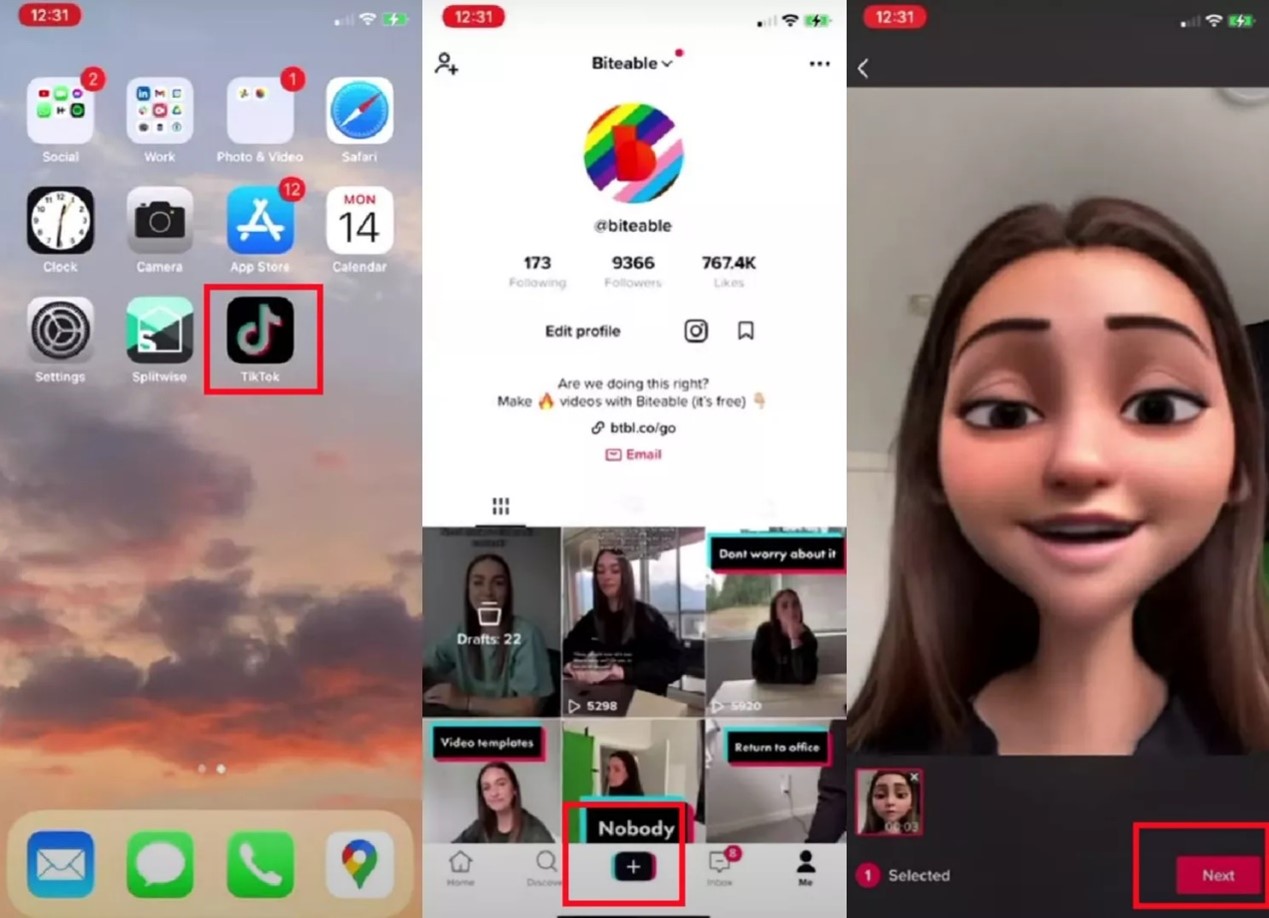 Upload cartoon-filtered video